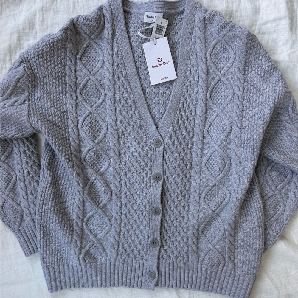 Aritzia Sunday Best Cable Knit Peggy Cardigan